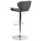 Merrick Lane Quincy Adjustable Height Barstool Contemporary Bar Height Stool with Curved Back and Metal Base with Footrest
